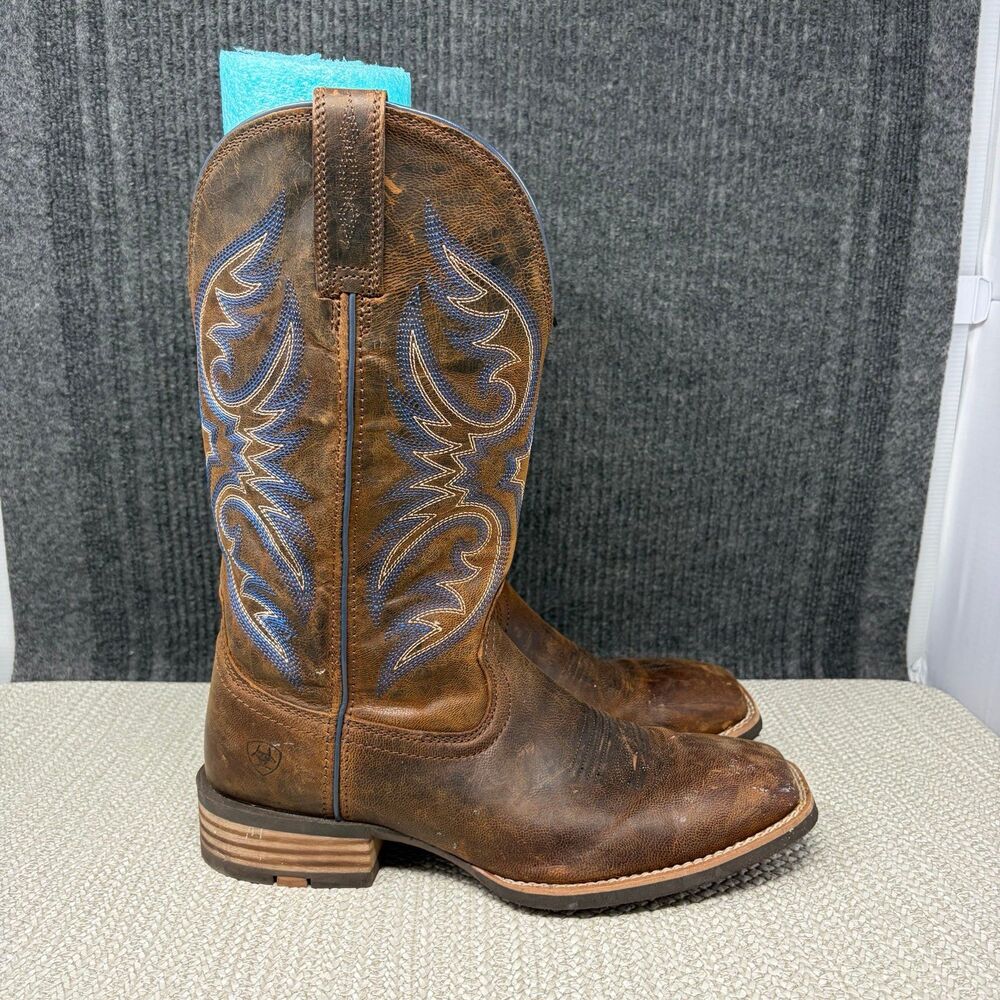 Ariat Ricochet Square Toe Western Cowboy Boots Brown Leather Men’s 10 D 10050938